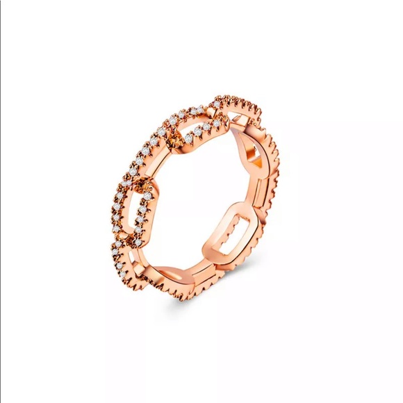 New Item✨ 18k Rose Gold Link Ring 😍✨ - Picture 5 of 6